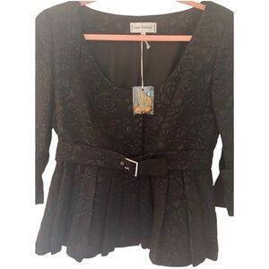 Anne Fontaine Black Textured top NWT size 38